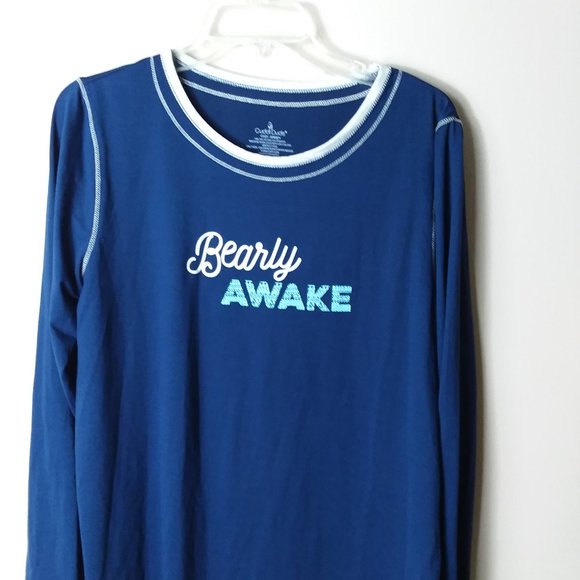 Cuddl Duds "Bearly Awake" Size Medium Pajama Top - Picture 2 of 7